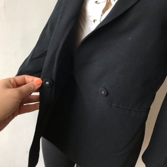 Madewell Black 'Lycée' Drapey Blazer Size 4 - Picture 5 of 8